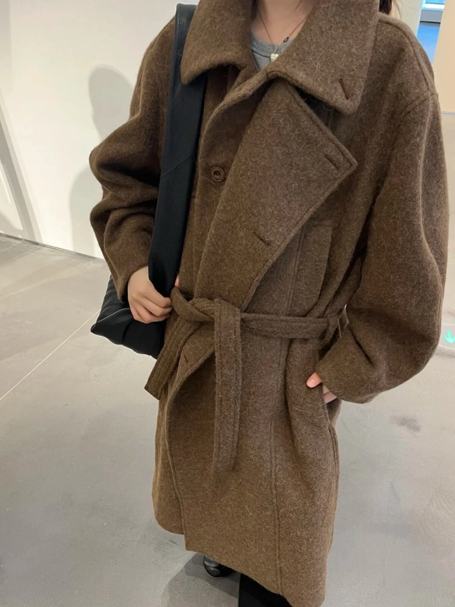 ジャケット・アウター ADER Robe wool trench coat BROWN A1 ADER Robe wool trench coat BROWN A1 ADER error Beige Wool Robe