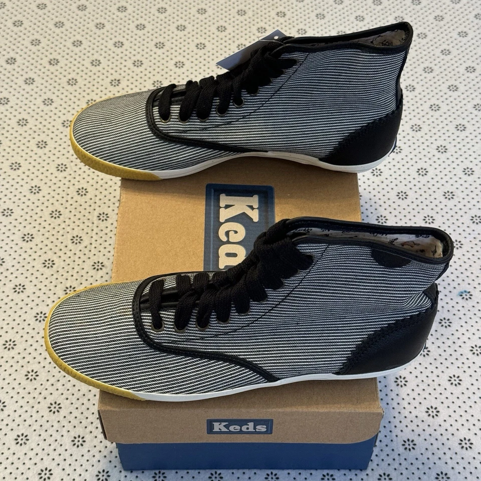 Keds Champion Stripes Hi Top Lace Up Trainers Sneakers UK 3.5 EU 36 Black - Image 4 of 4