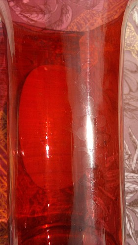 Antique c1830s Bohemian Moser Cranberry Enamelled Art Glass Vase 9.25"tall - Picture 12 of 12