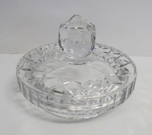 Vintage Lead Cut Crystal "Violetta" Cookie / Candy Jar - Etched Grapes - EUC - Picture 14 of 15