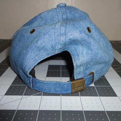 Liz Claiborne Hat Denim Embroidered American Flag Made In 