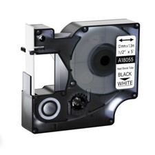 1PK 18055 IND Heat-Shrink Tube 1/2" BlackWhite for DYMO Rhino PRO 1000 5000