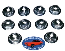 Ford Lincoln Mercury Body Trim Clip Molding 1/8" Thread Cutting Stud Nuts 10pc K