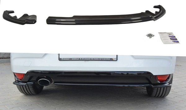 CUP Diffusor Seiten Ansatz SET Schwarz Renault Megane MK4 Hatchback Flap Heck-image