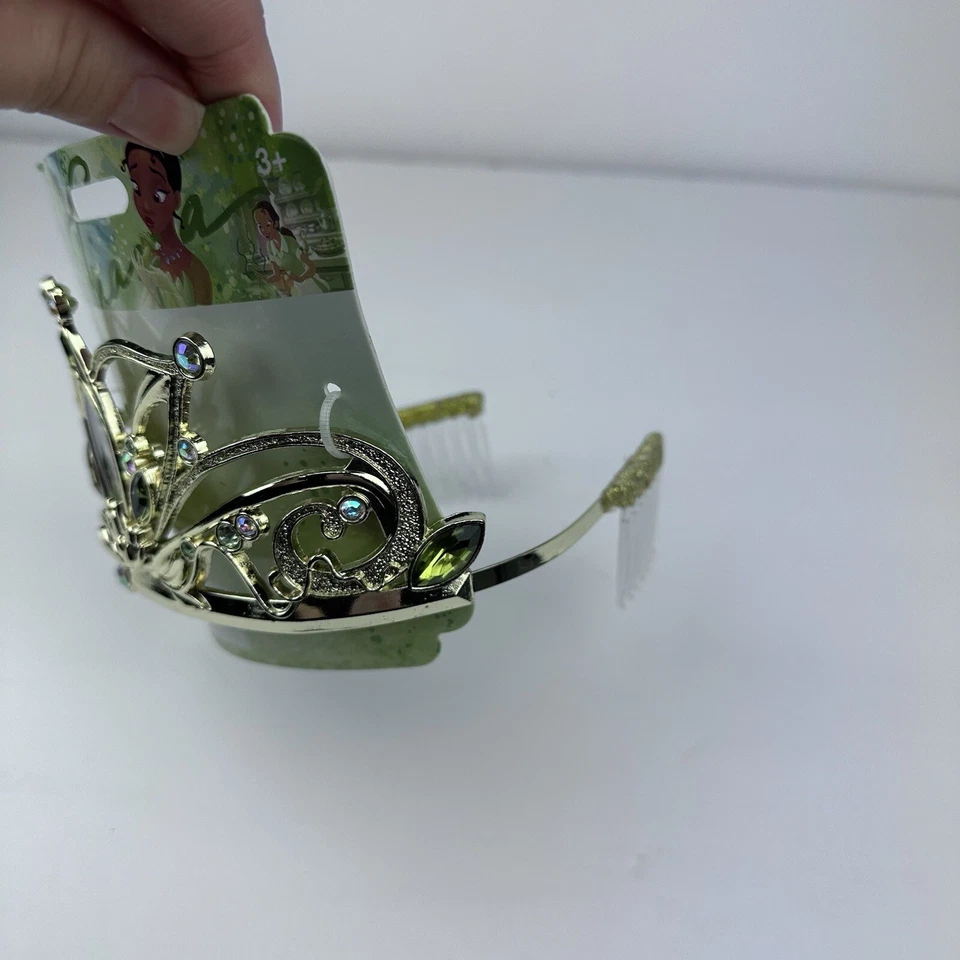 Disney Store Princesa Tiana Tiara Disfraz Accesorio Dorado Verde Foto 3 de 3