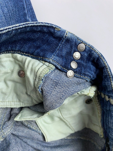 VTG Versace Jeans Couture Women's Blue Low-Rise Flared Jeans with Buttoned Hem - Picture 9 of 22