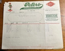 1920's PETER'S International Shoe Co Weatherbird Diamond Brand Letter Head Bill