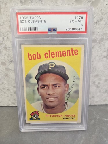 1959 Topps - Roberto Clemente #478 Bob on Card PSA 6