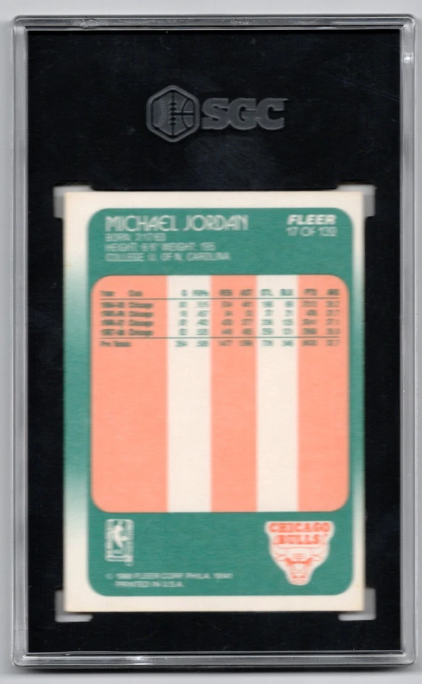 Michael Jordan - Baloncesto Fleer 1988-99 #17 - Calificado SGC 7 Foto 2 de 4