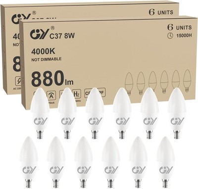 LED E14 Glühbirne 8W 880LM 4000K Neutralweiß 280° Abstrahlwinkel 12 Stück