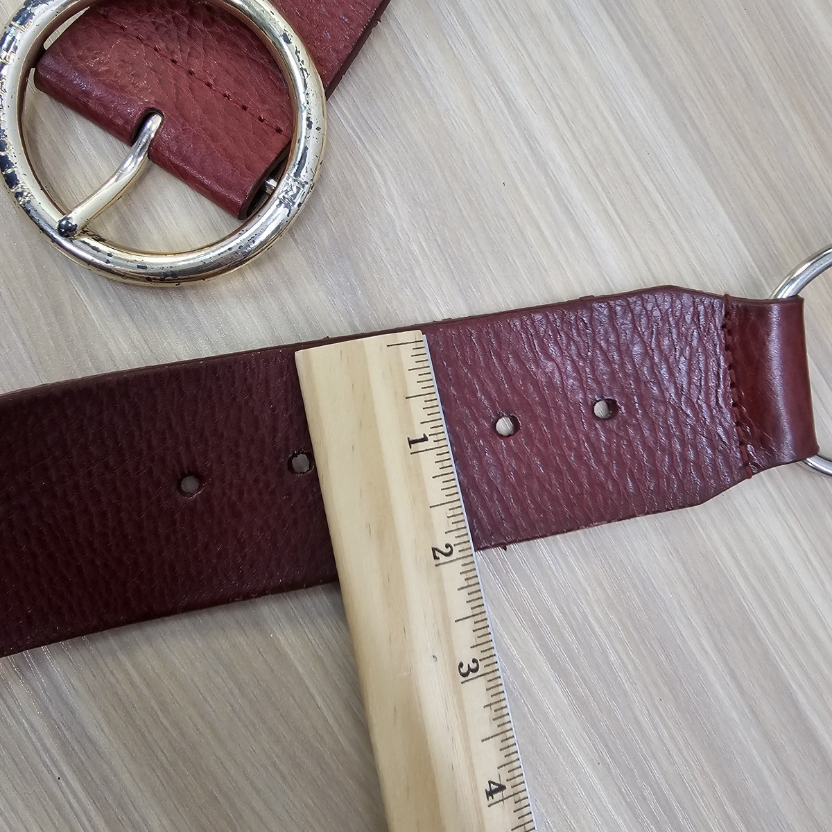 Michael Kors Waist Belt Womens Large Burgundy Chain Leather 