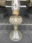 Antique Fishscale, Pattern Glass Oil Kerosene Lamp, #2 Queen Anne Burner — photo 7