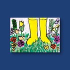 Wellies In The Flower Garden  Expressionist Original Watercolor Painting ACEO. — photo 6