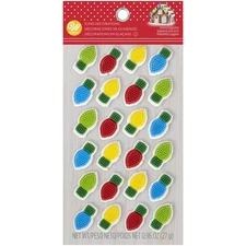 Wilton Icing Decorations Light Bulbs Christmas Holiday Cookie Cupcake 24 ct 27g