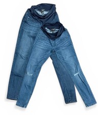 Lot of 2 Indigo Blue Full Panel Maternity Jeans Size Small