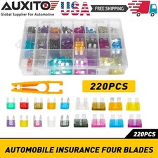 Universal 220pcs Car Truck Auto Blade Fuse Automobile Assortment Kit Box Set