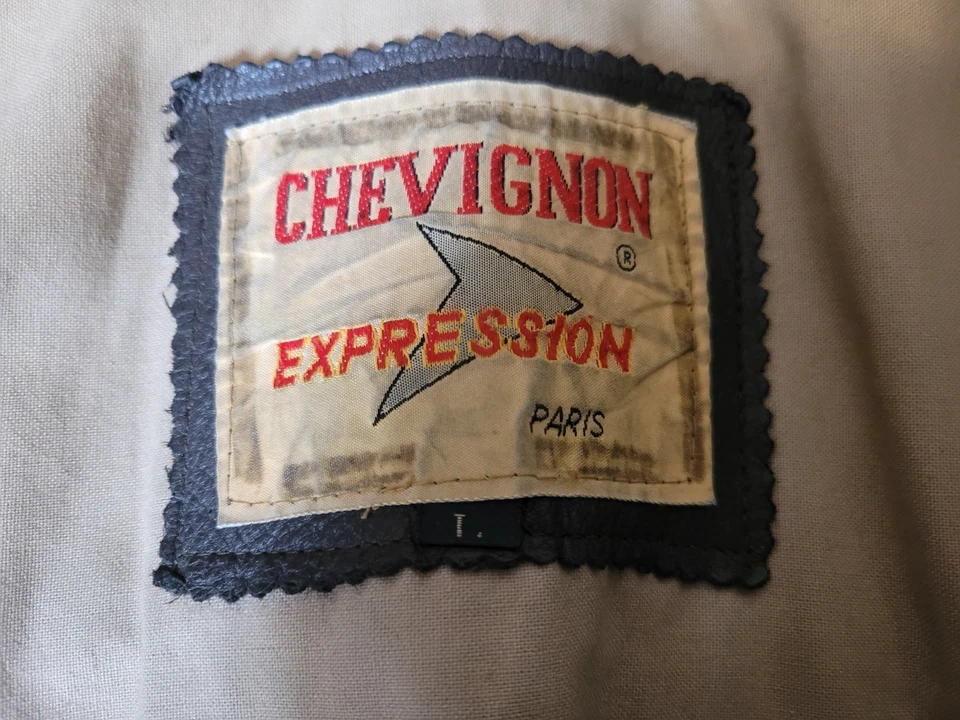 Vintage Chevignon Paris Expression 80's Blouson en Cuir Porte Avion-  taille L - Image 3 of 4
