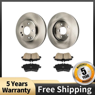 Front Vented Brake Rotors Ceramic Pads Kit For Mercedes Benz CLK350 2008-09