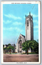 First Methodist Episcopal Church, Hollywood California, 1940 Vintage Postcard