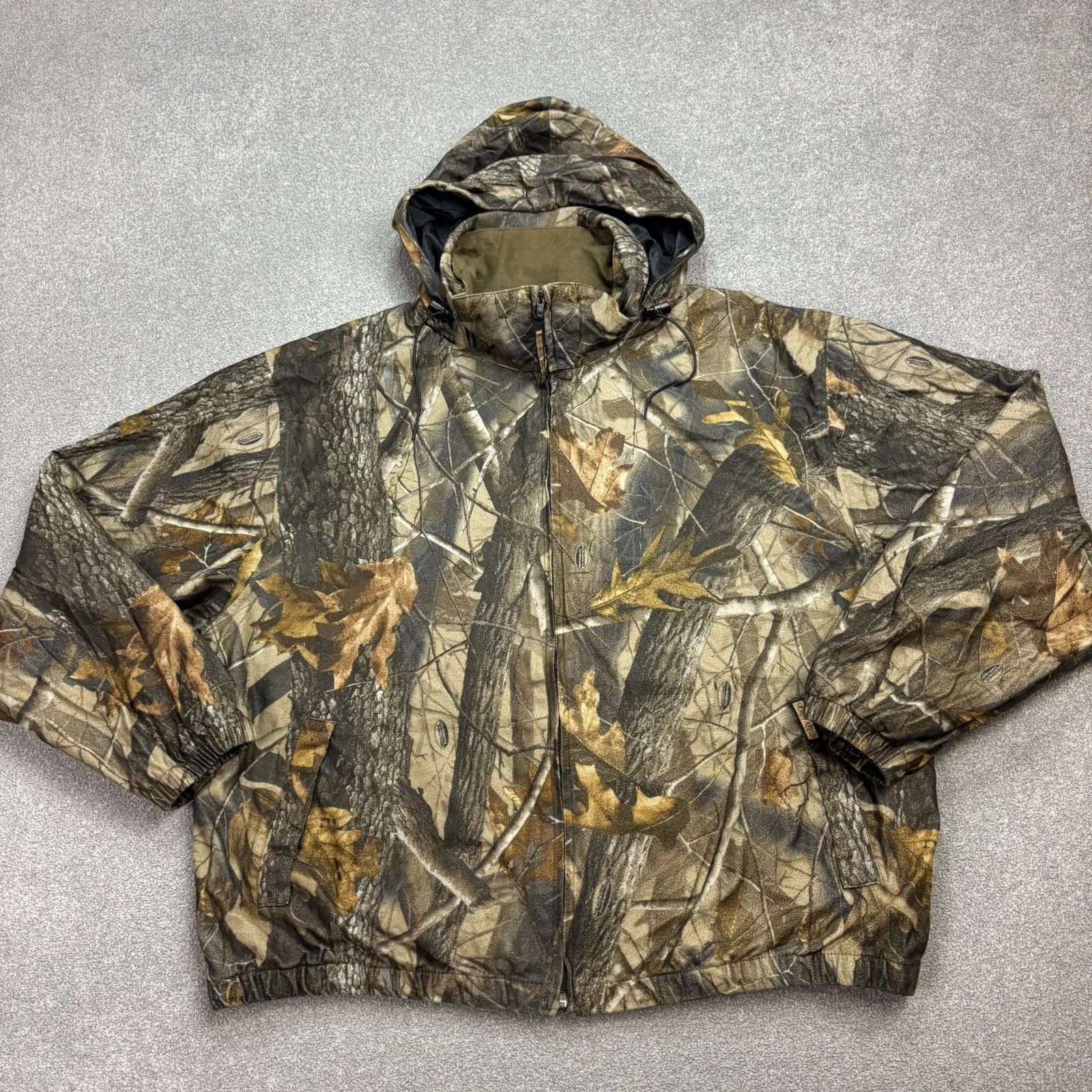 RealTree Jacket Adult X Large Brown Work Wear Camo Hunting Hood Lined Coat Men