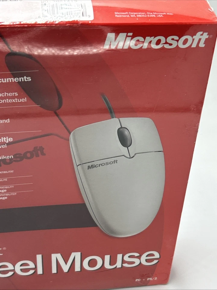 Microsoft Wheel Mouse Ps/2 Vintage Wheel Mouse (Sealed) Rare Discontinued - Image 3 of 4