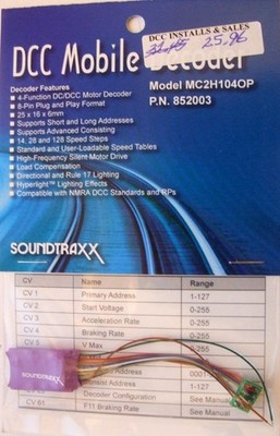 Soundtraxx MC2H104OP DCC Mobile Decoder 852003