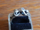 Vintage Erotic Lovers Figural Sterling Silver Couple's Ring Sz 7.75 Man & Woman