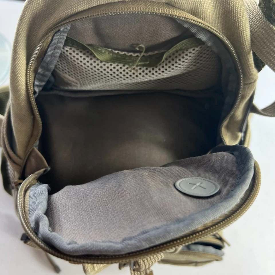 Matin Canvas Tan Camera Backpack Padded Inside Pockets Adjustable Straps - Image 4 of 4