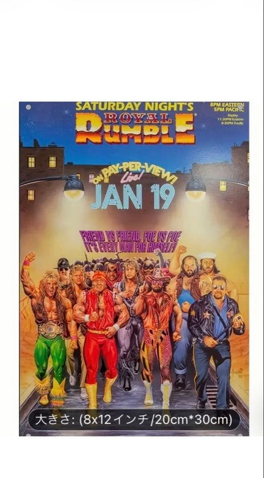 Wwe Royal Rumble 1991 Tin Sign 20 30 A4 Pro Wrestling | eBay