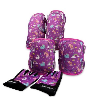 Little Nation - Einhorn Ellenbogenschützer, Knieschützer und Handschuhe Schutzset