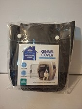 Petmate Modern Linen-Like Kennel Cover Fits 32  Plastic Kennel black gray New 