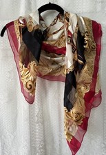Unbranded 34 Square Scarf Equestrian Buckle Bits Sheer Silky Feel