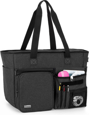 Teacher Tote Bag Work Organizer With Multiple Pockets Padded 15.6in Laptop