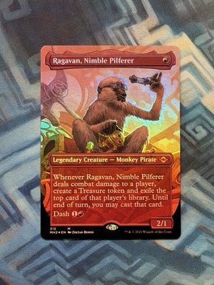 MTG Borderless Foil Ragavan, Nimble Pilferer EX/LP+ Modern Horizons 2