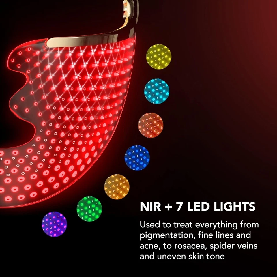 FAQ 202 Smart Anti Aging NIR + 7 LED Face Light Therapy Mask Bundle - Image 3 of 4
