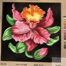 Printed needlepoint Tapestry Orchid 50x50 Cm Canvas Only Gobelin L