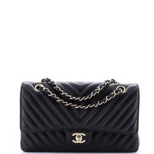 Chanel Classic Double Flap Bag Chevron Lambskin Medium