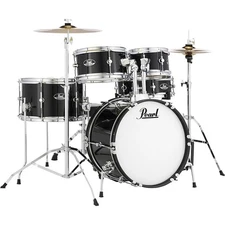 Pearl Roadshow Jr. Drum Set with Hardware and Cymbals Jet Black