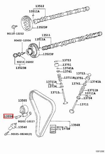 Genuine Chaser JZX101 JZX100 1JZ GE 2JZ Timing Belt Tensioner Pulley Bolt - Picture 13 of 20
