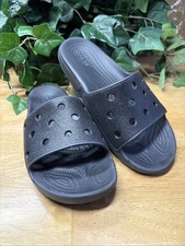 CROCS Iconic CLASSIC Slide Slip on Sandals BLACK Glitter Men  s 7 Women  s Size 9