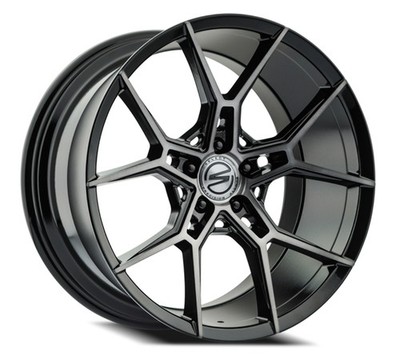 22'' Select Alpine Glossy Black Brushed DDT Face Clear 22x9 Wheel 5x115 15mm Rim