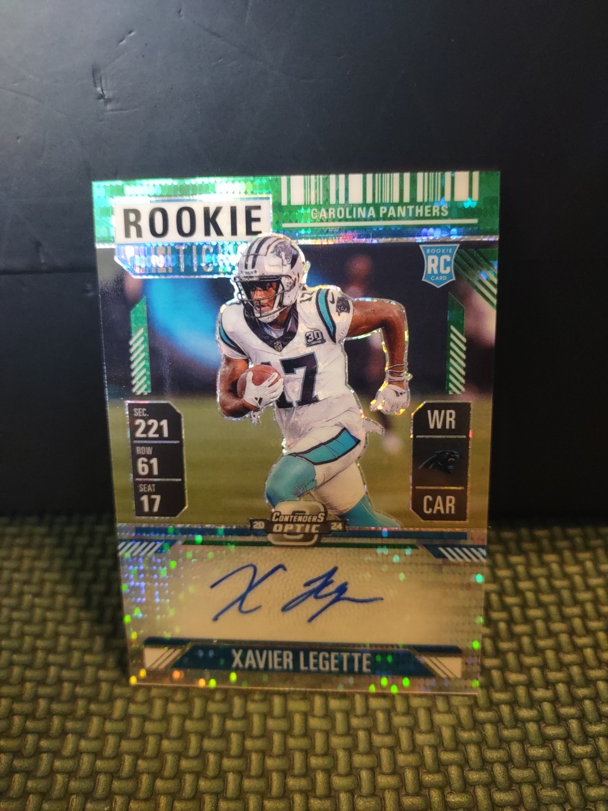 2024 Contenders Optic - Rookie Ticket Auto Green Pulsar Xavier Legette/30