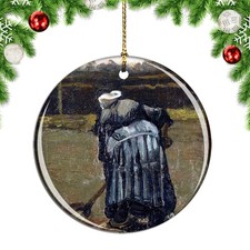 Van Gogh Peasant Woman By The Digging Pa Christmas ornament city travel souvenir