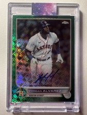 2022 Topps Chrome Logofractor Yordan Alvarez Auto Green Refractor #/99 Astros