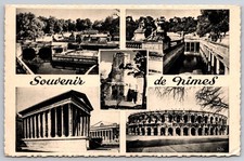 Nimes Souvenir Maison Carree Arena Roman Ruins Multi View France Postcard