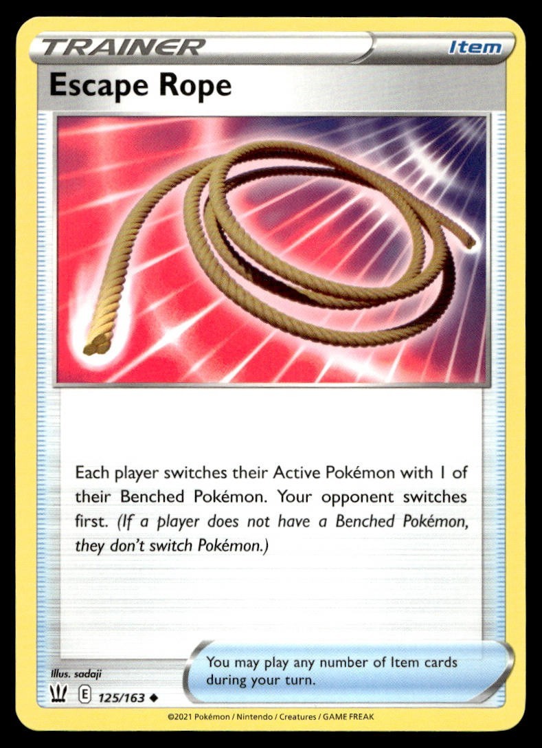 Escape Rope 125/163 Pokemon Card Battle Styles Uncommon Trainr Lightly Played EB