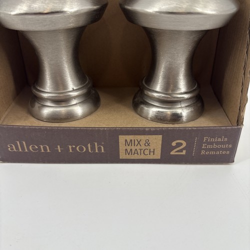 Paket mit 2 Inbus + Roth Trompetenenden - Nickel gebürstet - Gardinenstangenenden - Bild 3 von 6