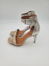 Calvin Klein Stylish VABLE Platform Stilettos Size 9.5 Women's Sand Silver