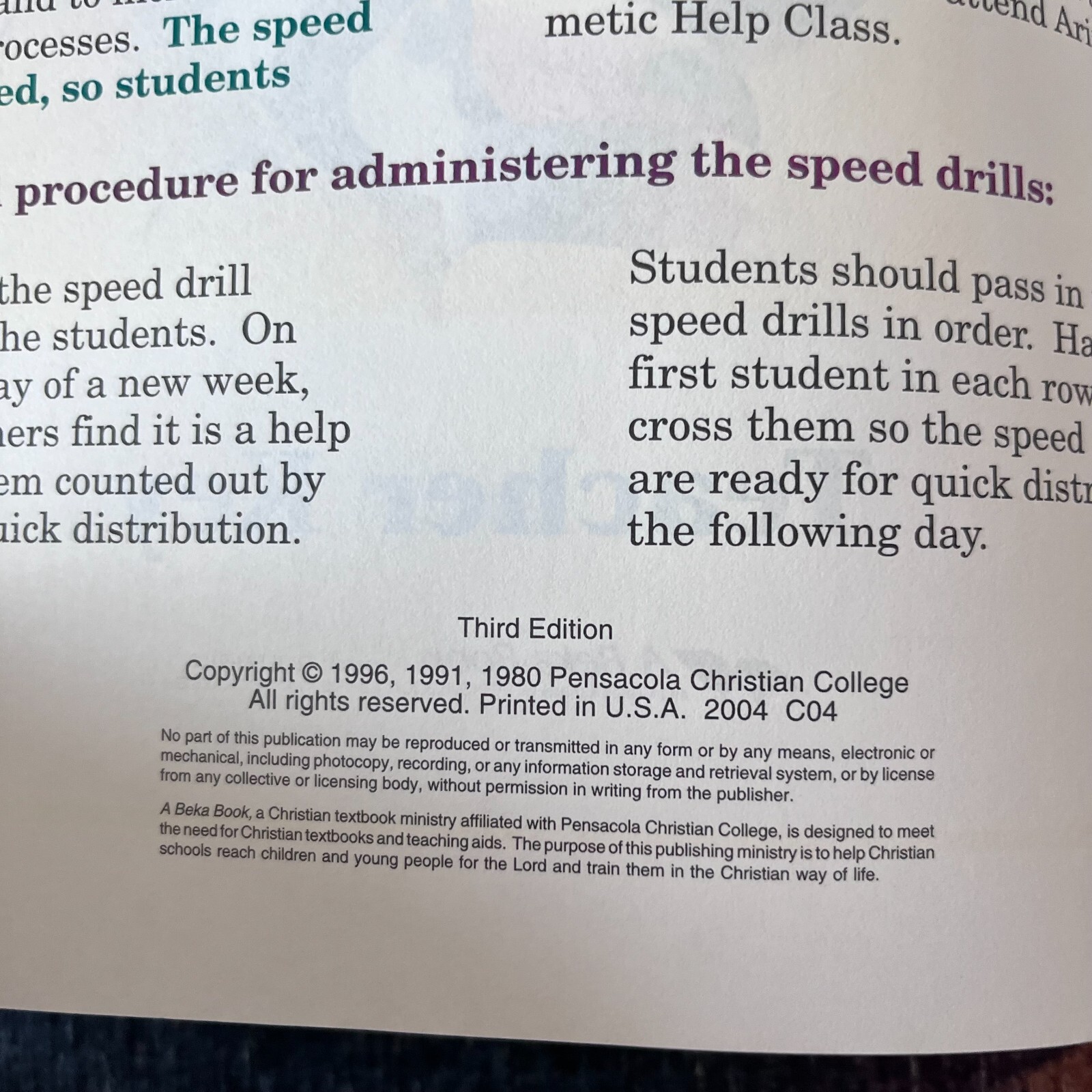 ABeka Book Arithmetic 3 Teacher Key Tests and Speed Drills 3rd edition ...