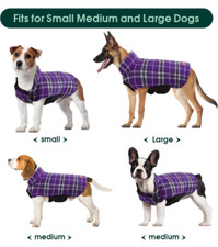 Kuoser Dog Size XS Reversible Waterproof Winter Coat Plaid Style Cozy Vest
